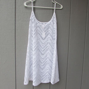 NWT BONGO White Zigzag Knit Swim Coverup (Juniors)